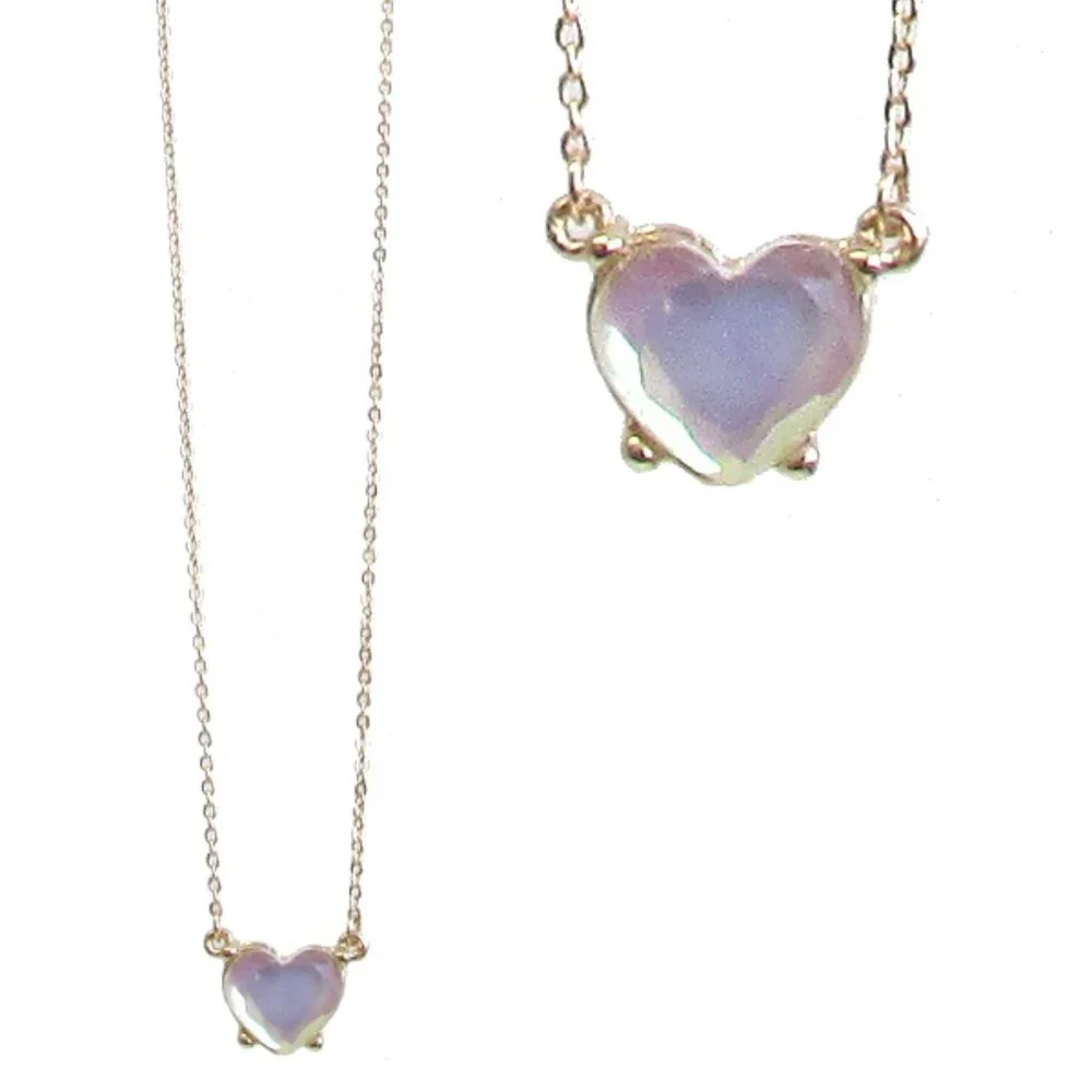 Facet stone heart pendant necklace - Picture 3 of 3